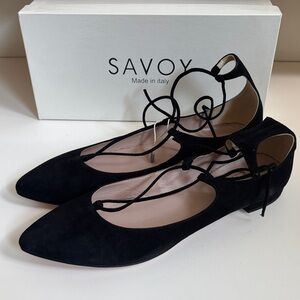 Savoy Black Suede Women's Flats